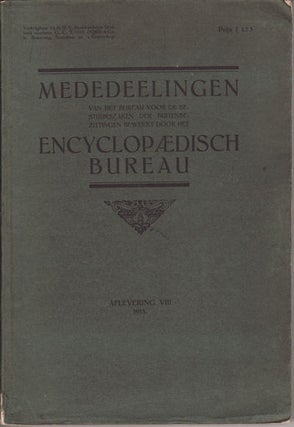 Stock ID #123388 Mededeelingen Encyclopaedische Bureau. VIII. ENCYCLOPAEDISCH BUREAU