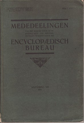 Stock ID #123388 Mededeelingen Encyclopaedische Bureau. VIII. ENCYCLOPAEDISCH BUREAU