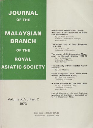 Stock ID #127992 Journal of the Malaysian Branch, Royal Asiatic Society. Volume XLVI, Part 2,...