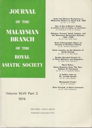 Stock ID #128011 Journal of the Malaysian Branch, Royal Asiatic Society. Volume XLVII, Part 2,...