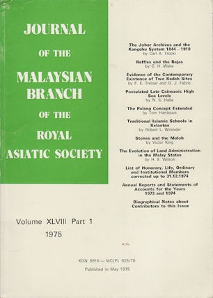 Stock ID #128012 Journal of the Malaysian Branch, Royal Asiatic Society. Volume XLVIII, Part 1,...