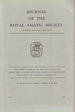 Stock ID #128033 Journal of the Royal Asiatic Society of Great Britain and Ireland. 1979. JOHN...