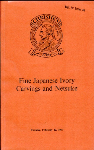 Stock ID #130327 Fine Japanese Ivory Carvings, Okimono, Netsuke, Inro and Pipe-cases. CHRISTIE'S CATALOGUE.