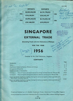 Stock ID #131112 Singapore External Trade (Excluding Trade with the Federation of Malaya) for...