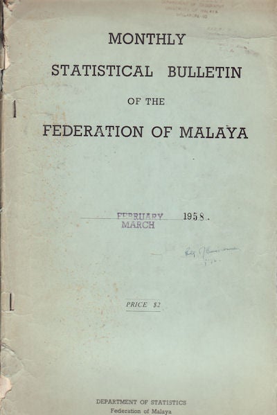 Stock ID #131117 Monthly Statistical Bulletin of the Federation of Malaya. INDUSTRY STATISTICS - MALAYA.