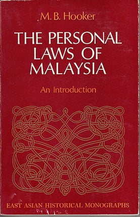Stock ID #133587 The Personal Laws of Malaysia. An Introduction. M. B. HOOKER