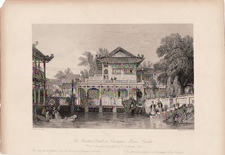 Stock ID #136652 The Fountain-Court in Conseequa's House, Canton. Guangzhou, China Antique Print....