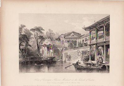 Stock ID #136653 House of Conseequa, a Chinese Merchant, in the suburbs of Canton. Guangzhou. [China Antique Print]. THOMAS ALLOM.