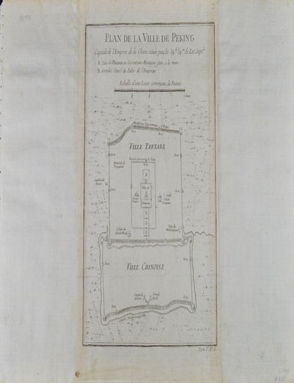 Stock ID #136794 Plan De la Ville De Peking. JACQUES-NICOLAS BELLIN, CARTOGRAPHER.