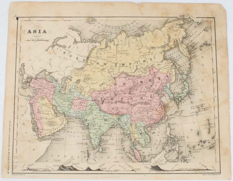 Stock ID #137203 Map of Asia. J. AND SHERMAN WELLS, GEO. E., ARTIST, ENGRAVER.