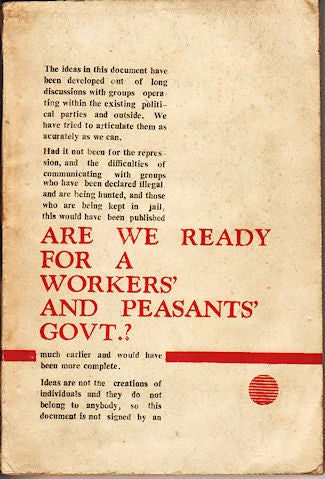 Stock ID #142906 Are We Ready for A Workers' and Peasants' Govt.? GAMINI GUNAWARDENE.