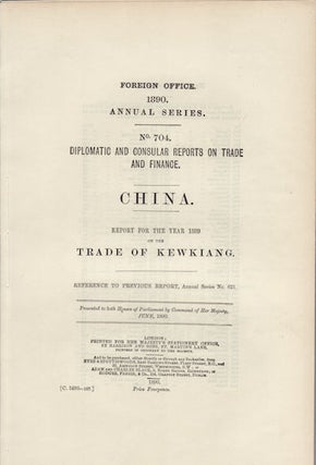 Diplomatic and Consular Reports on Trade and Finance. China. Report for the Year 1889 on the Trade of Kewkiang. Foreign Office 1890 Annual Series No. 704.