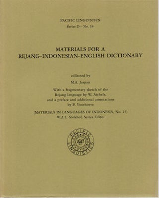 Stock ID #143609 Materials for a Rejang-Indonesian-English Dictionary. With a fragmentary sketch...