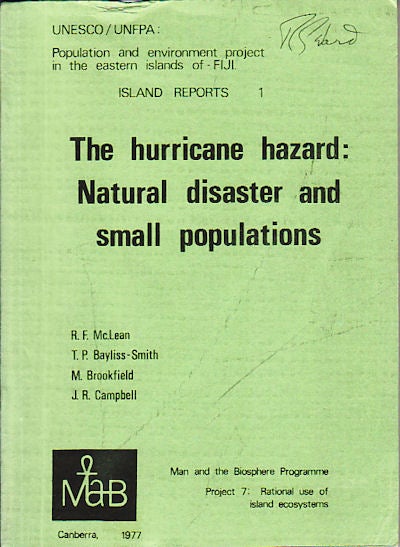 Stock ID #149729 The hurricane hazard: Natural disaster and small populations. ROGER MCLEAN.