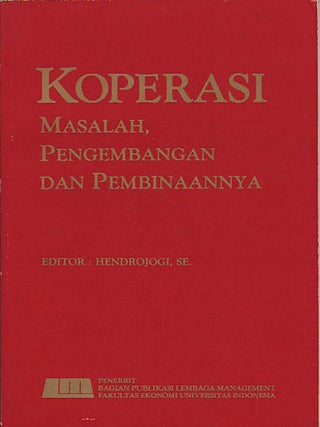 Stock ID #150389 Koperasi Masalah, Pengembangan dan Pembinaannya. SE HENDROJOGI