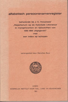Stock ID #150913 Alfabetisch Persoonsnamenregister Behorende bij J.C. Hooykaas' Repertorium...