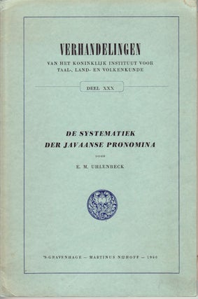 Stock ID #151227 De Systematiek Der Javaanse Pronomina. E. M. UHLENBECK