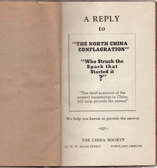 Stock ID #151914 A Reply to "The North China Conflagration". "Who Struck the Spark that Started...