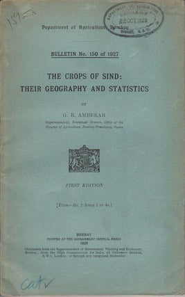Stock ID #153731 The Crops of Sind: Their Geography and Statistics. G. R. AMBEKAR