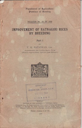 Stock ID #153732 Improvement of Ratnagiri Rices by Breeding. Part I. V. K. PATANKAR