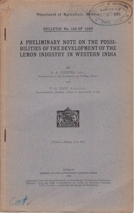 Stock ID #153739 A Preliminary Note on the Possibilities of the Development of the Lemon Industry...