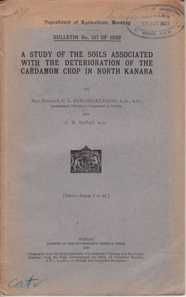 Stock ID #153740 A Study of the Soils Associated with the Deterioration of the Cardamon Crop in...