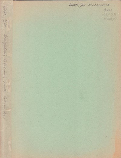 Stock ID #153929 Shahjahan's Relations with Golconda. DR. YAR MUHAMMAD KHAN.