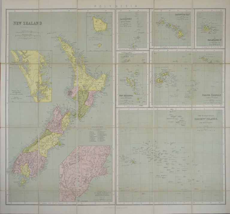 Stock ID #154409 New Zealand. Philips's Series of Travelling Maps. [Polynesia - Sheet title]. J. BARTHOLOMEW.