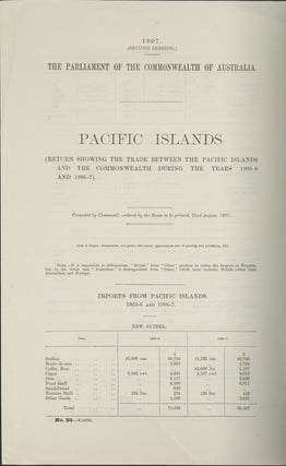 Stock ID #154712 Pacific Islands. (Return Showing the Trade between the Pacific Islands and the...