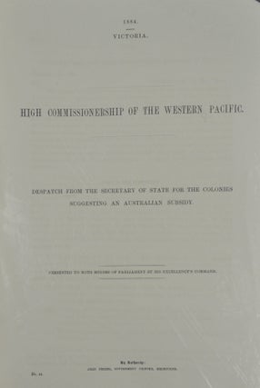 Stock ID #154718 High Commissionership of the Western Pacific. Despatch from the Secretary of...