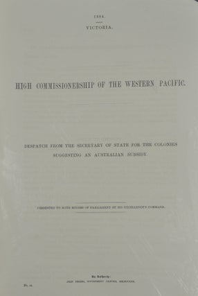 Stock ID #154718 High Commissionership of the Western Pacific. Despatch from the Secretary...