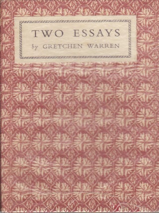 Stock ID #154867 Two Essays. Art, Nature, Education. The Husbandry of the Spirit. GRETCHEN WARREN