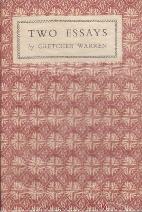 Stock ID #154867 Two Essays. Art, Nature, Education. The Husbandry of the Spirit. GRETCHEN WARREN