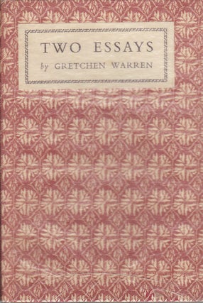 Stock ID #154867 Two Essays. Art, Nature, Education. The Husbandry of the Spirit. GRETCHEN WARREN