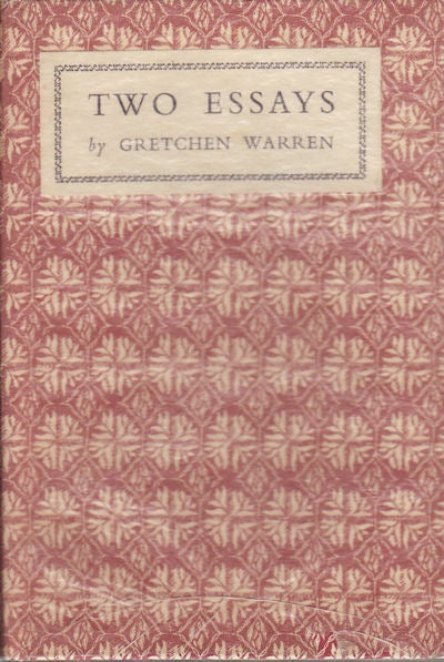 Stock ID #154867 Two Essays. Art, Nature, Education. The Husbandry of the Spirit. GRETCHEN WARREN.