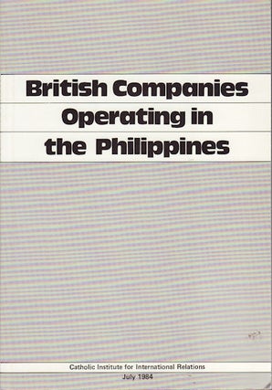 Stock ID #156014 British Companies Operating In The Philippines. CATHOLIC INSTITUTE FOR...