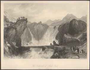 Stock ID #156746 The Cataract of Shih-Tan. (Province of Kiang-nam). THOMAS ALLOM