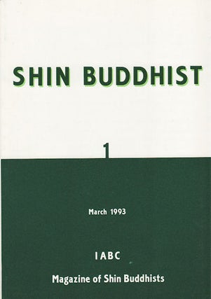Stock ID #158336 Shin Buddhist: Magazine of Shin Buddhists. SASAKI ESHO