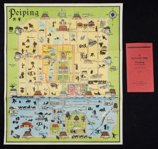 Stock ID #158433 A Pictorial Map of Peiping in full colours. [Cover title]. Peiping [Title on...