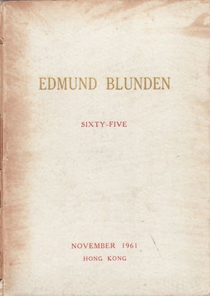 Stock ID #159004 Edmund Blunden. Sixty-Five. CHAU WAH CHING, LO KING MAN, YUNG KAI KIN