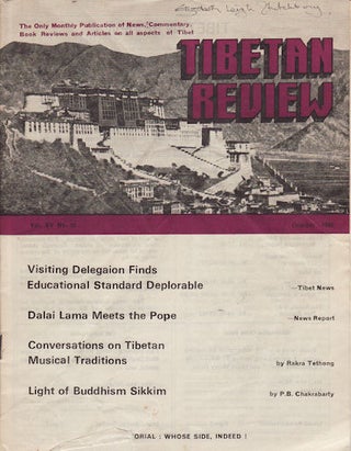 Stock ID #160112 Tibetan Review - 2 Issues. September & October 1980. TSERING WANGYAL