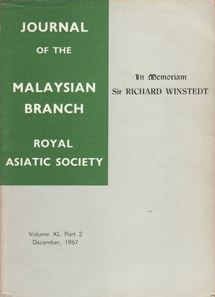 Stock ID #160243 In Memoriam, Sir Richard Winstedt. Journal of the Malaysian Branch, Royal...