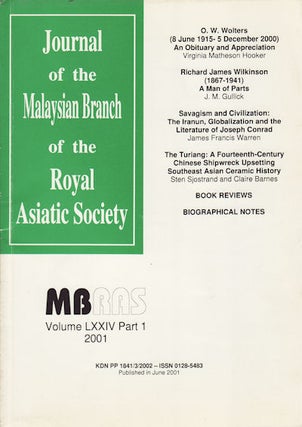 Stock ID #160339 Journal of the Malaysian Branch, Royal Asiatic Society. Volume LXXIV, Part 1,...