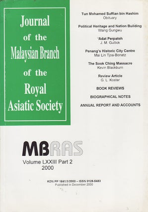 Stock ID #160379 Journal of the Malaysian Branch, Royal Asiatic Society. Volume LXXIII, Part 2,...