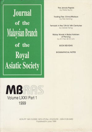Stock ID #160394 Journal of the Malayan Branch of the Royal Asiatic Society. Volume LXXII: Part...