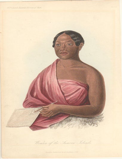 Stock ID #160975 Woman of the Samoan Islands. ANTIQUE PRINT - SAMOA.