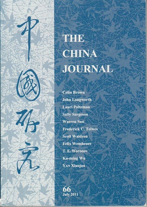 Stock ID #163782 The China Journal. Issues no. 66 (July 2011) 中國研究. [Zhongguo yan...
