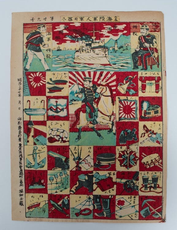 Stock ID #164282 大日本海陸軍人軍用器尽. [Dainihon kairiku gunjin gunyōkizukushi]. [Japanese Military Service Equipment]. HORIKIRI TAMAKURA, 堀切玉蔵.