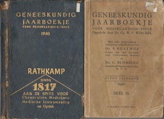 Stock ID #165149 Geeeskundig Jaarboekje voor Nederlandsch-Indie. 2 volumes. DR. S. AND DR C....