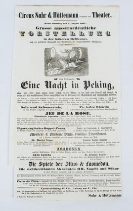 Stock ID #165540 A Night in Peking Poster: Circus Suhr & Huttermann present Eine Nacht in...